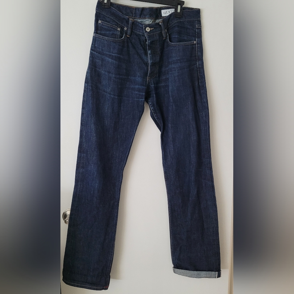 Gustin Men's Straight Jeans - Dark Blue